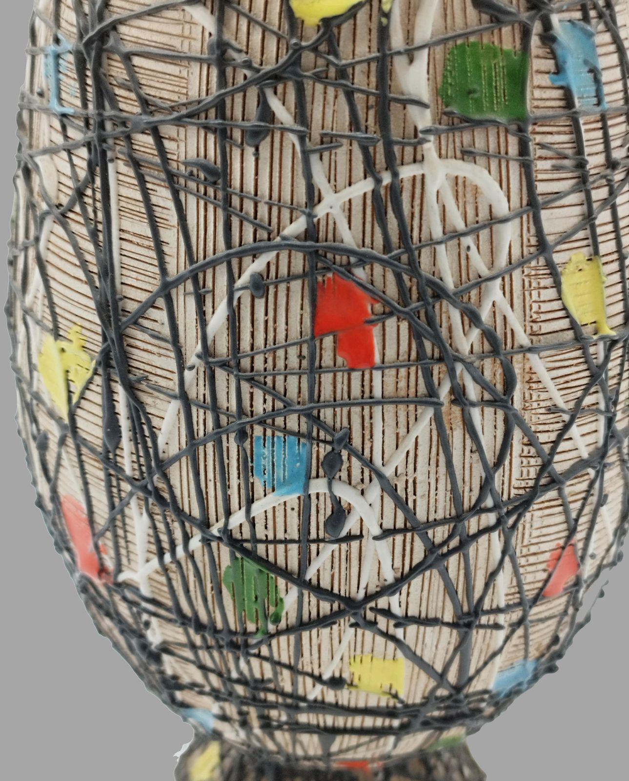 F.Lli Fanciullacci Hand Painted Terracotta Vase, Italy 1960 photo vintage