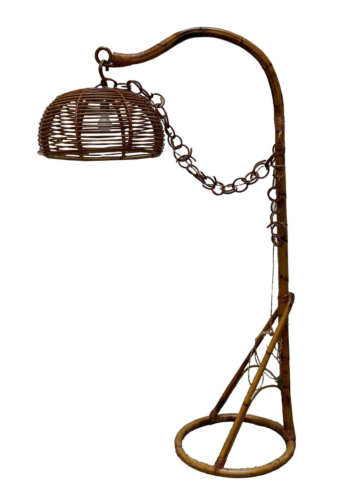 Bamboo And Rattan Italian Floor Lamp, 1960s photo furniture