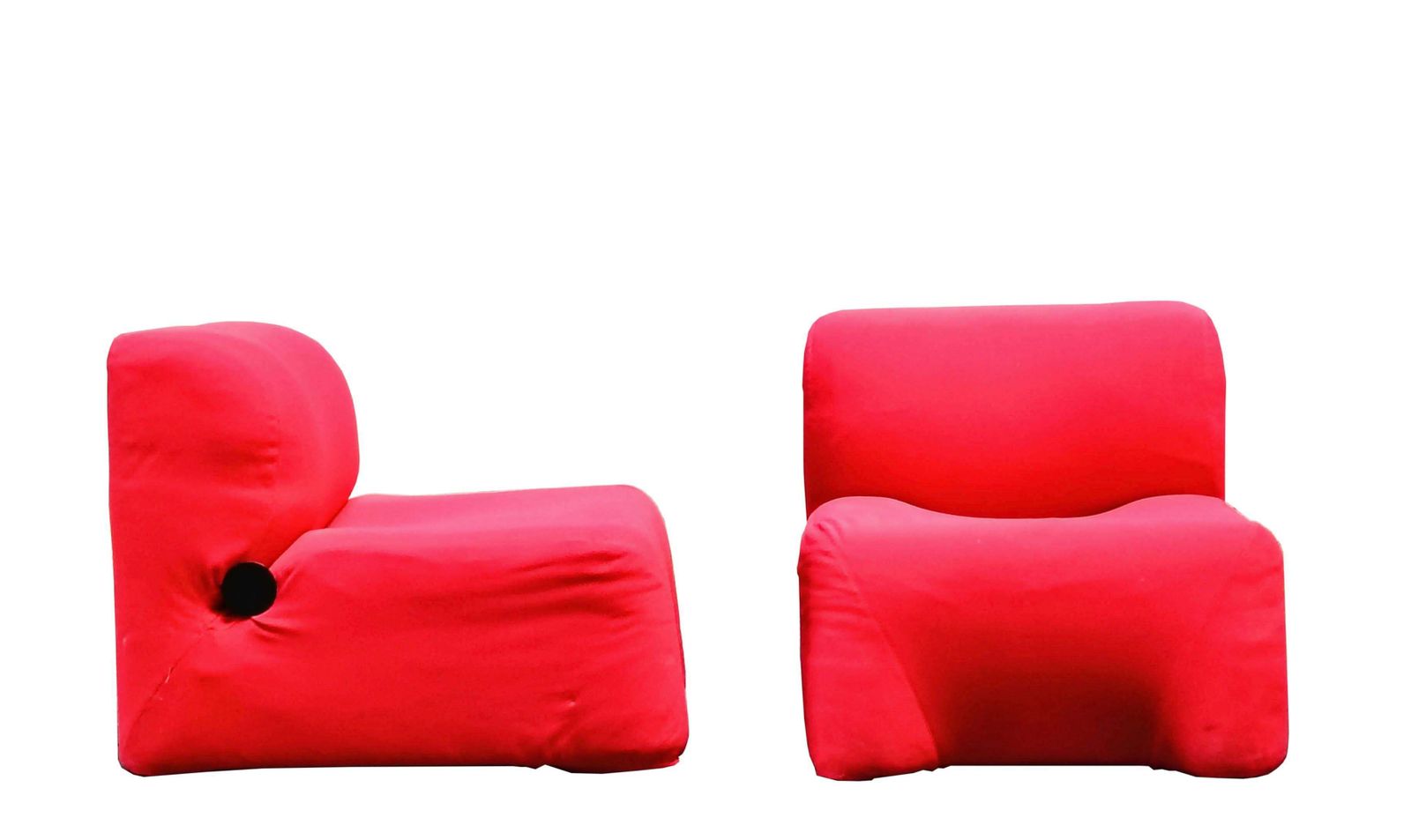 Carlo Bartoli For Rossi D'albizzate Pair Of Red Armchairs Mod. Bubble, 1970 photo Furniture