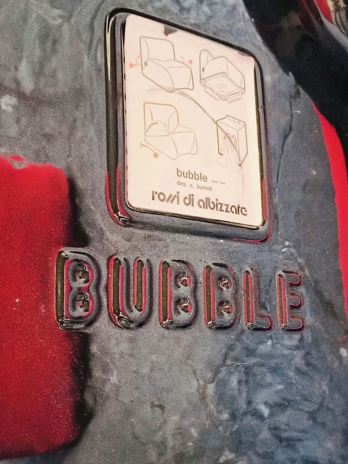 Carlo Bartoli For Rossi D'albizzate Pair Of Red Armchairs Mod. Bubble, 1970 photo buy