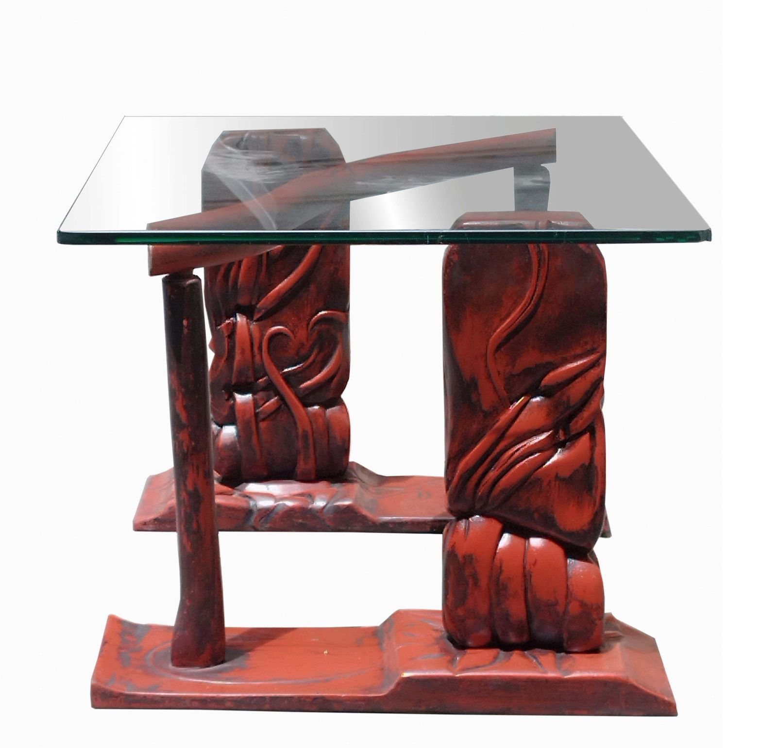 Lacquered Wood And Glass Coffee Table, Italy 1960s photo for sale