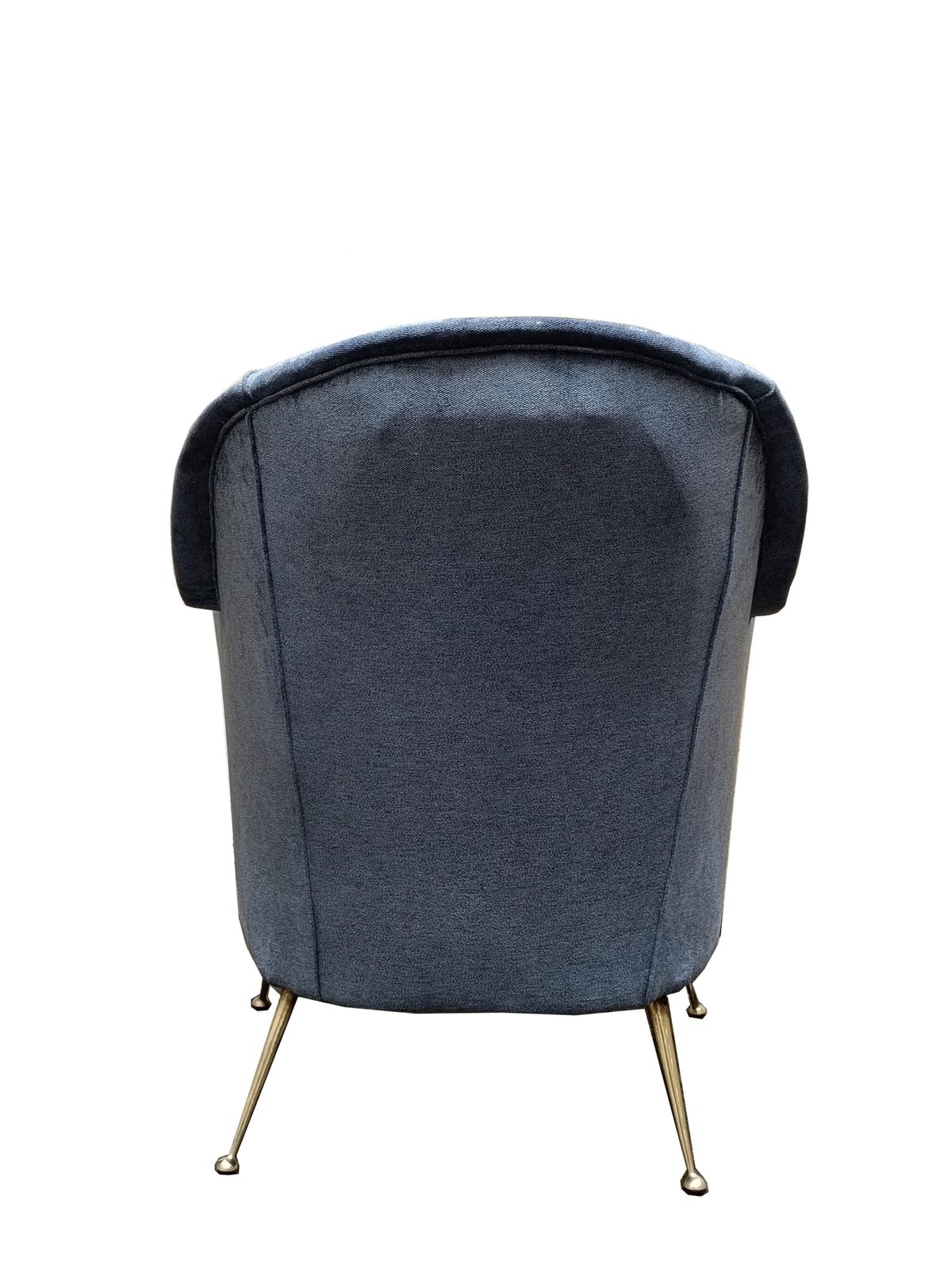 Isa Bergamo Light Blue Velvet Armchair, Italy 1950s photo 2642.0