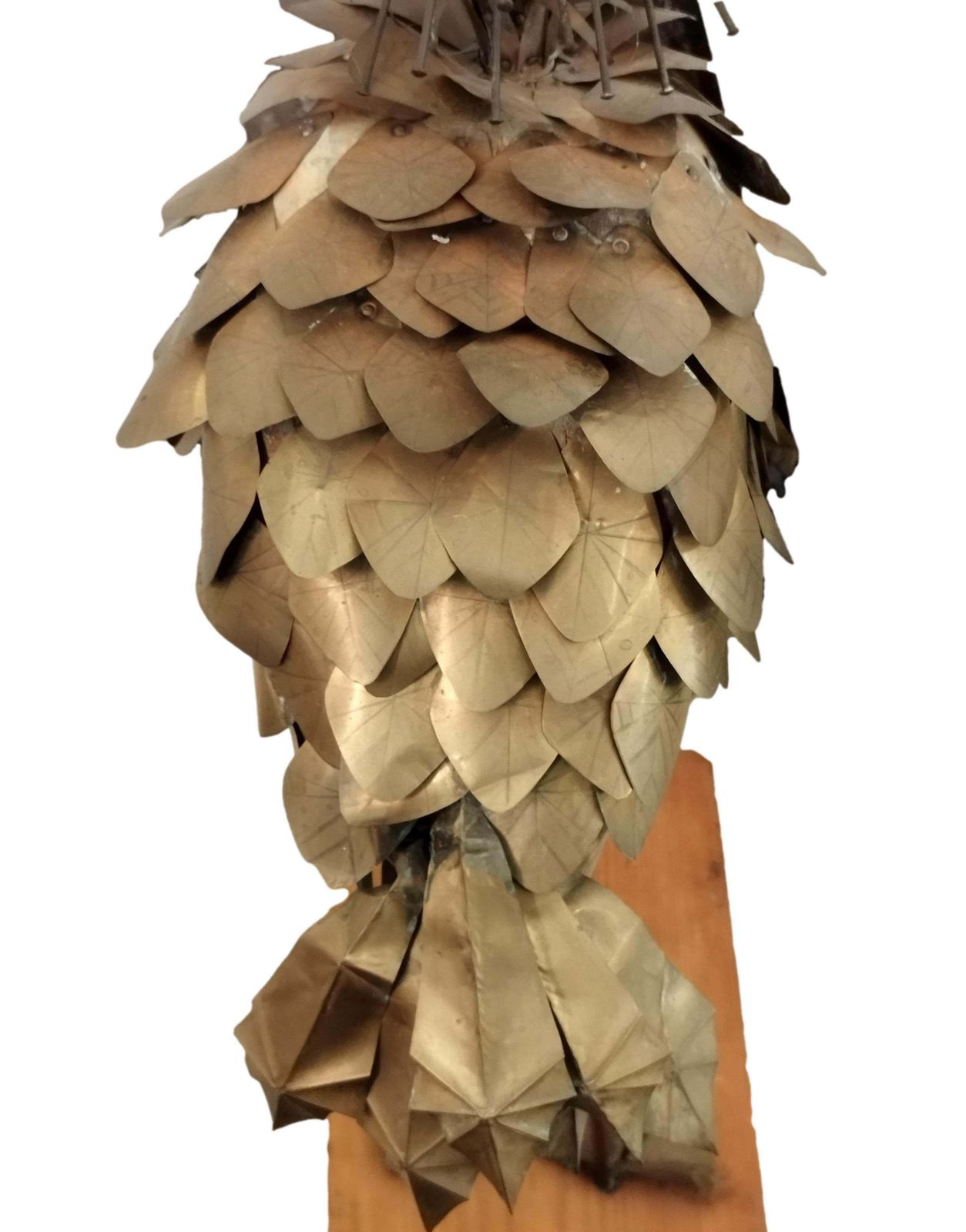Brutalist Wood, Brass And Metal Bird Sculpture, Italy 1970s photo 716.0