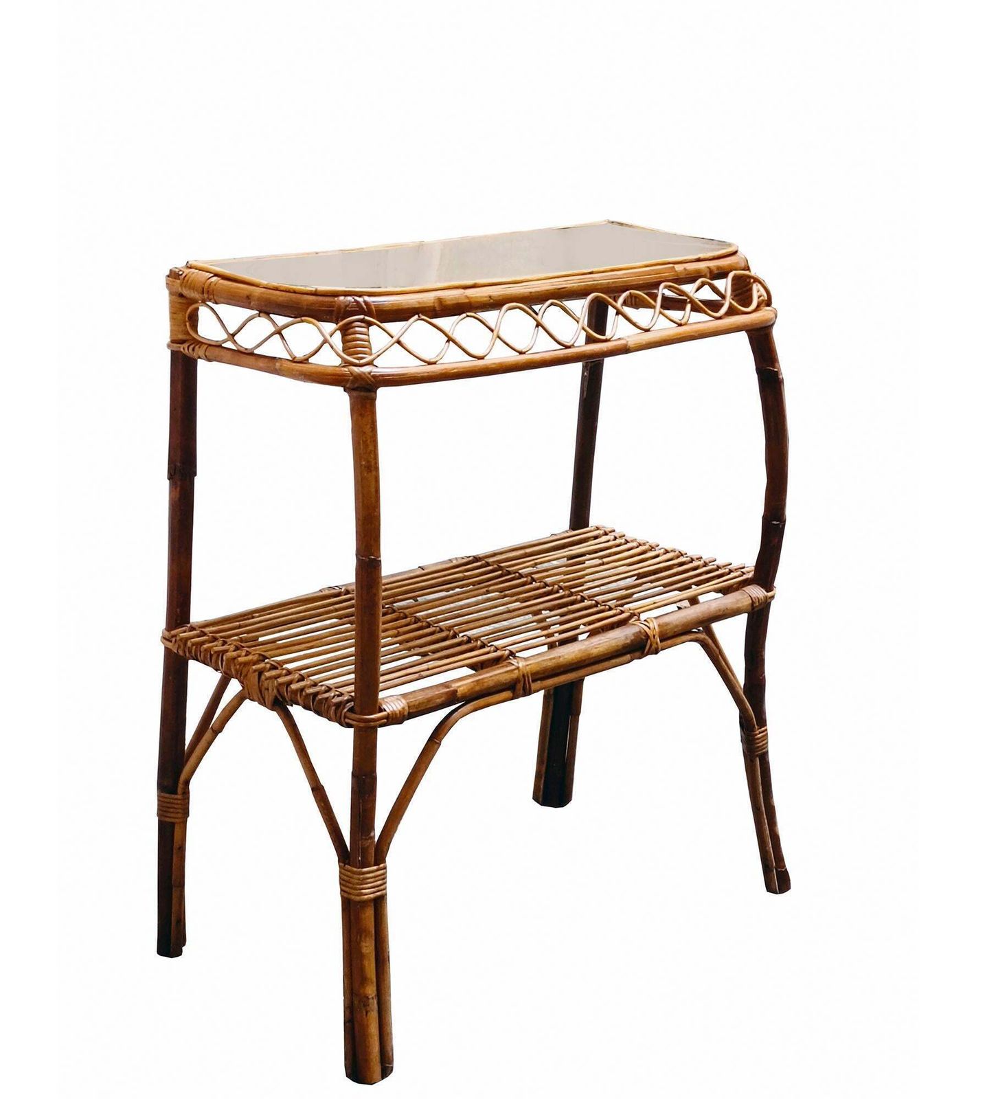 Franco Albini Attrib. Bamboo And Rattan Console Table, Italy 1960s photo furniture