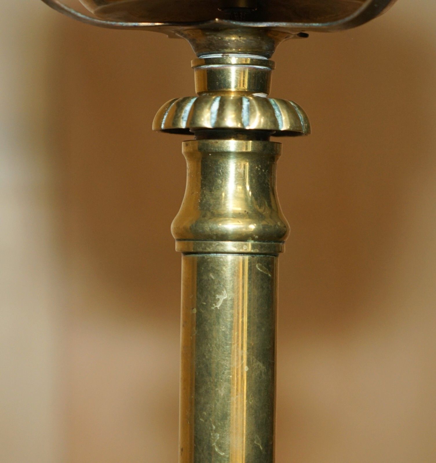 photo for sale Military Interest Antique Victorian Floor Standing Electric Converted Oil Lamp