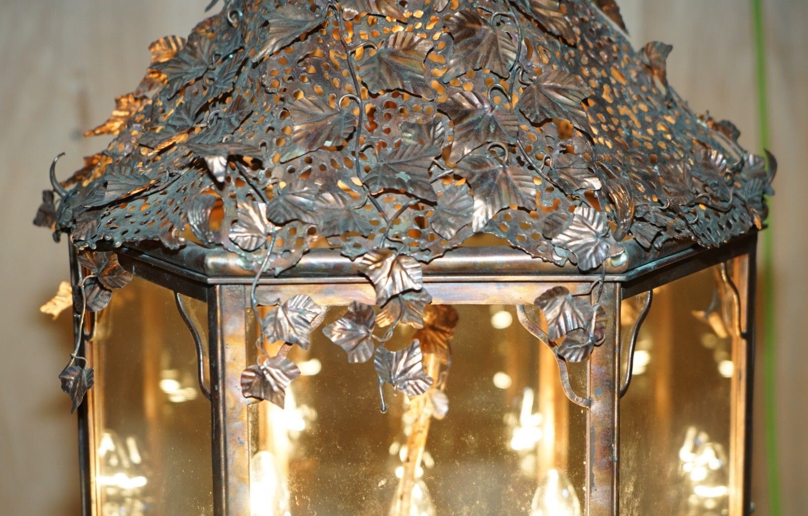 photo furniture Important Decorative 1960's Italian Copper Floral Hanging Lantern Must See Pics