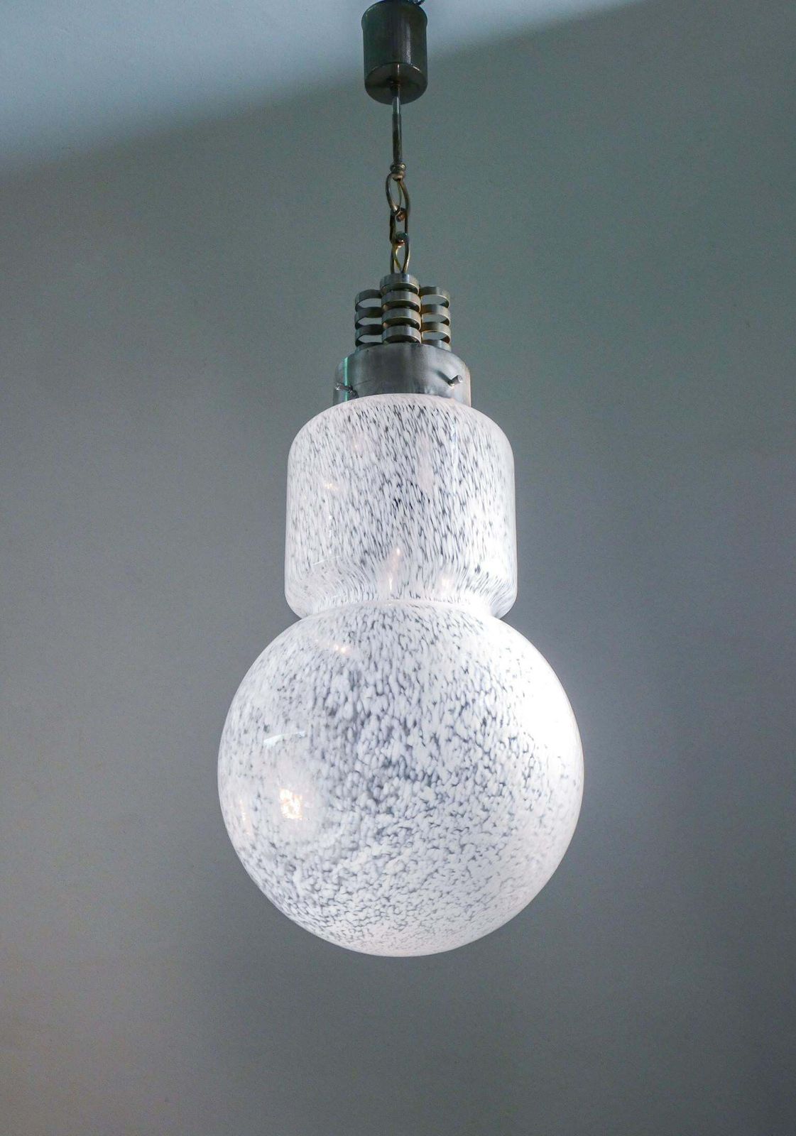 Space Age Chandelier Designed By Mazzega In Speckled Blown Glass. Murano, 1970s photo furniture