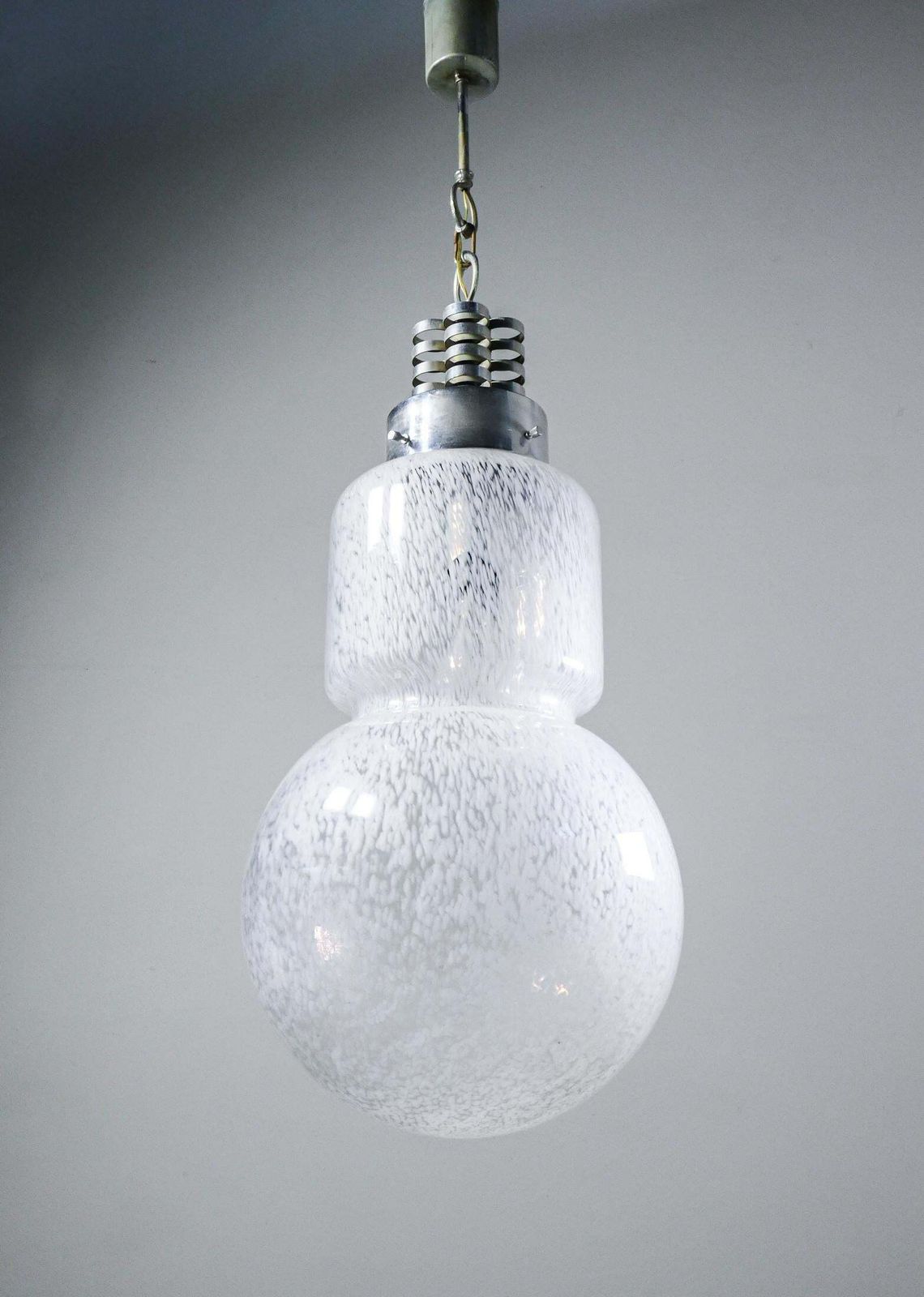 Space Age Chandelier Designed By Mazzega In Speckled Blown Glass. Murano, 1970s photo for sale