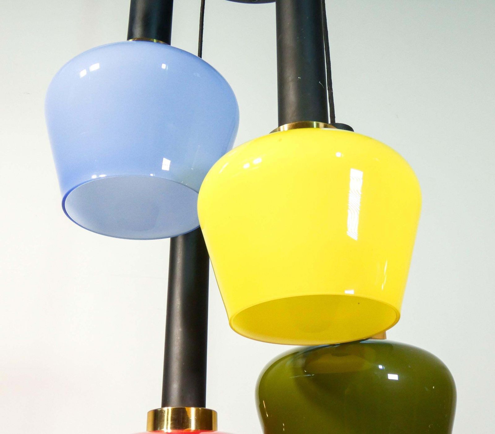 photo furniture Italian Chandelier In Glass And Metal, Design Referable To Vistosi, Italy, 1960s