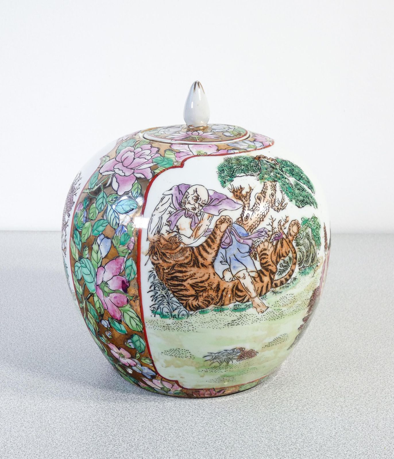 Chinese Ceramic Vase Painted With Figures From The Taoist Tradition. 20thc. photo furniture