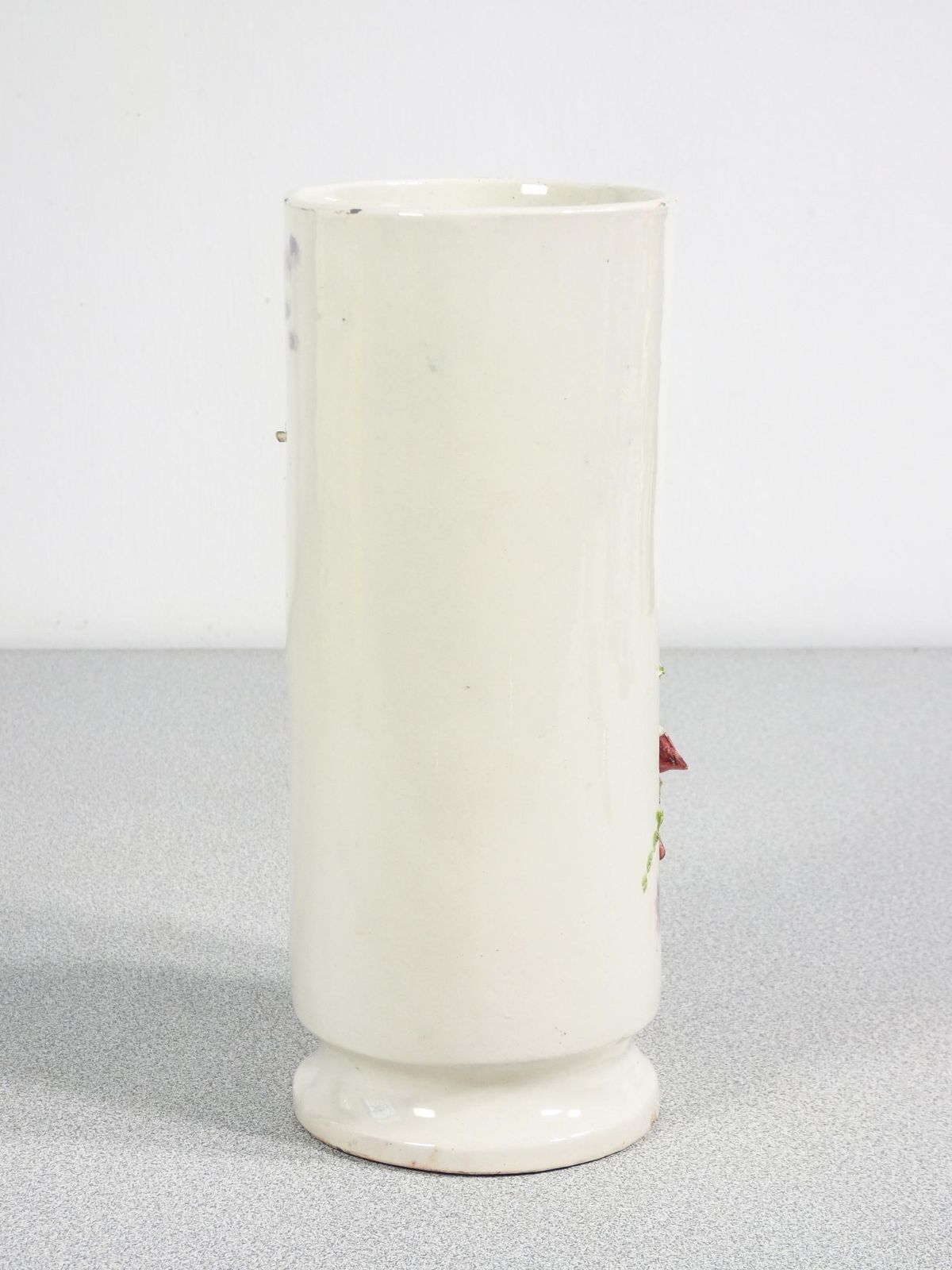Pair Of Barbotine Ceramic Vases, Decorated With Flowers And Leaves. France, 1930s photo vinterior