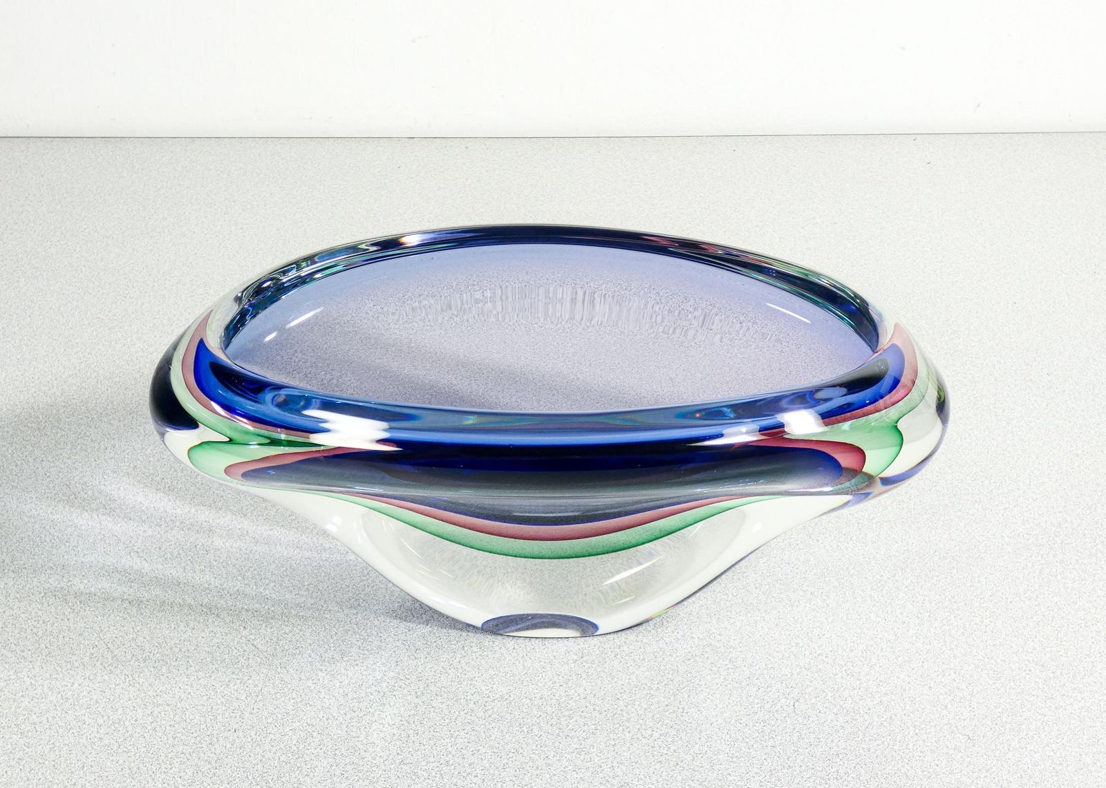 Murano Polychrome Blown Glass Vase, Submerged Series By Franco Schiavon. photo 571.0