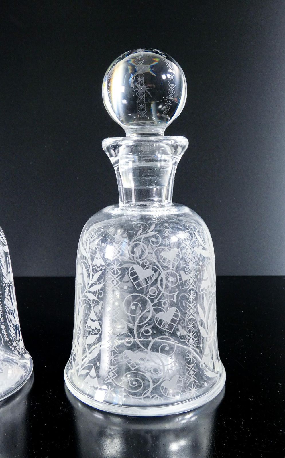 Pair Of Baccarat Crystal Bottles, Morivo Argentina. France, 1940s photo Home Decor
