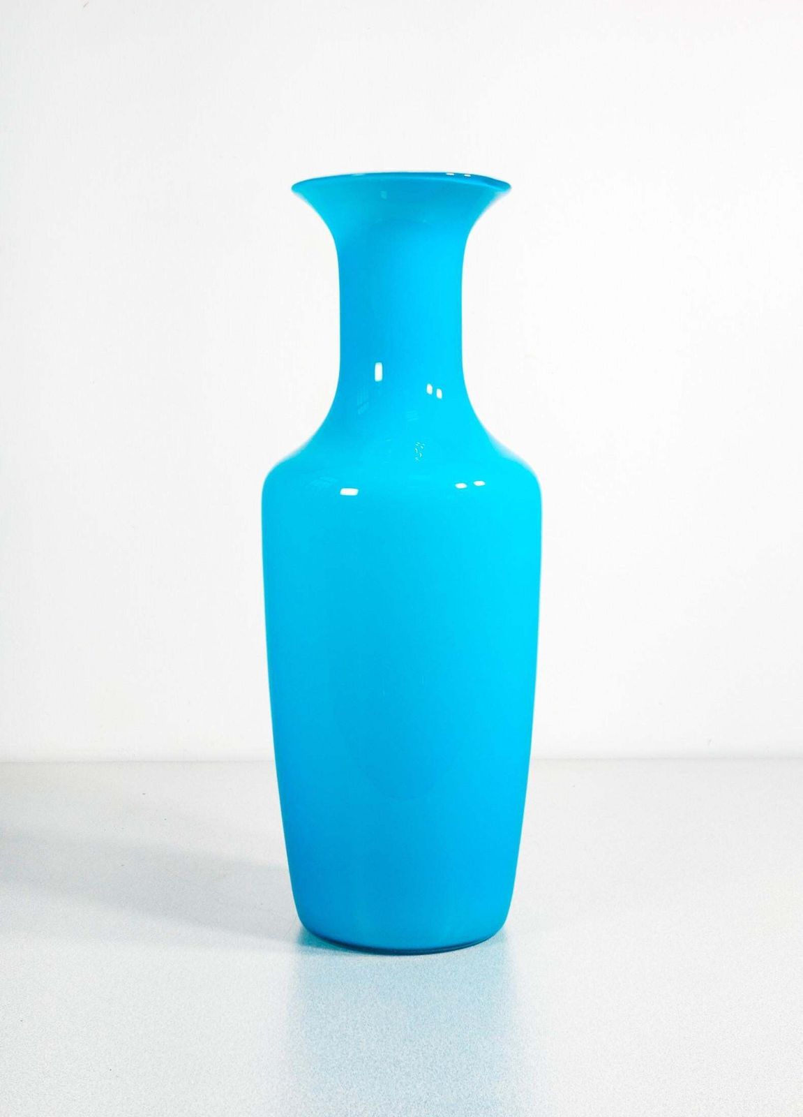 Incamiciato Blue Blown Glass Vase, Design Carlo Scarpa For Venini. 1994 photo buy