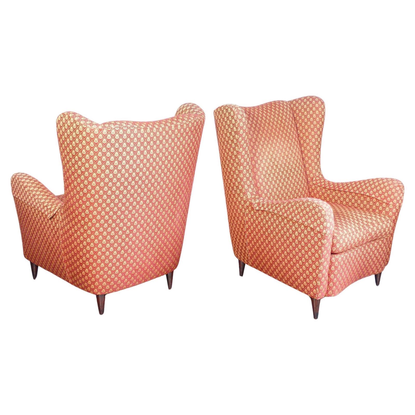Pair Of Armchairs In The Style Of Giò Ponti. Italy, 1940s