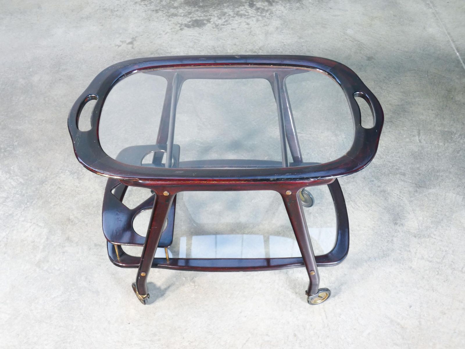 photo furniture Cesare Lacca Design Food Cart, Lacquered Wood With Tray. 1950s