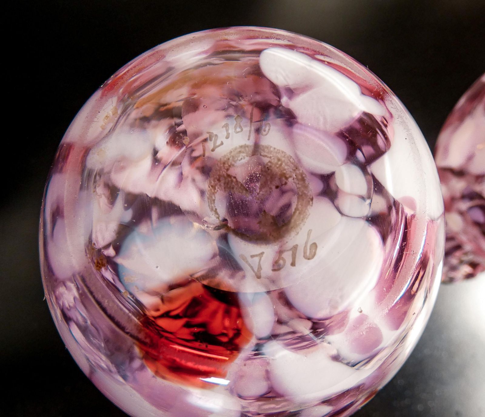 photo for sale Pair Of Blown Glass Vases, "Verrerie Saint Denis" 'Post Legras', 1800