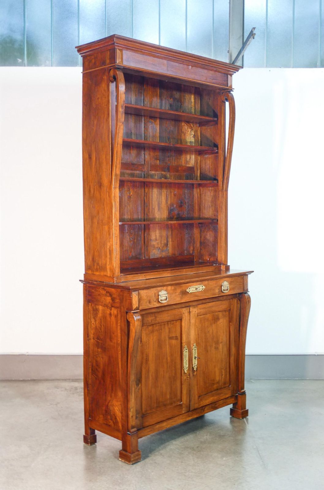 Large Empire Style Sideboard Bookcase Made Of Solid Walnut Wood. Early 19th Century photo Furniture