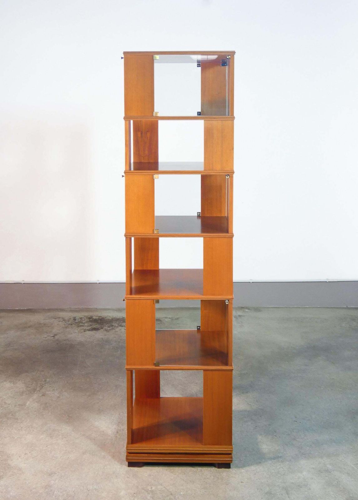 Wooden Center Swivel Bookcase, Six Shelves. Italy, 60s photo 3579.0