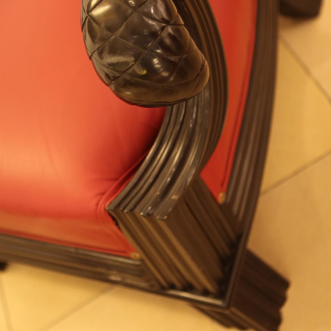 Furniture Pair Of Austrian Red Leather Art Deco Armchairs Attributed To Otto Prutscher photo