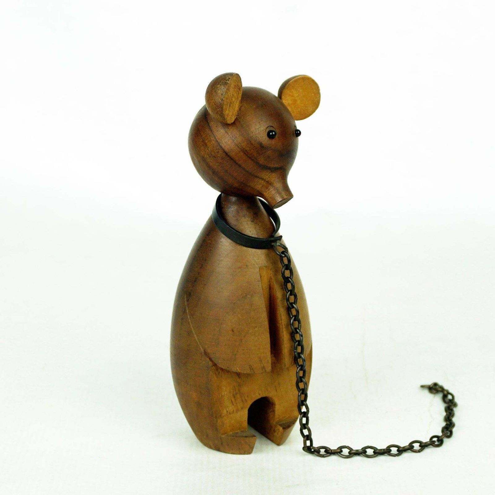 Austrian Midcentury Walnut Bear On A Chain By Werkstätte Hagenauer photo furniture