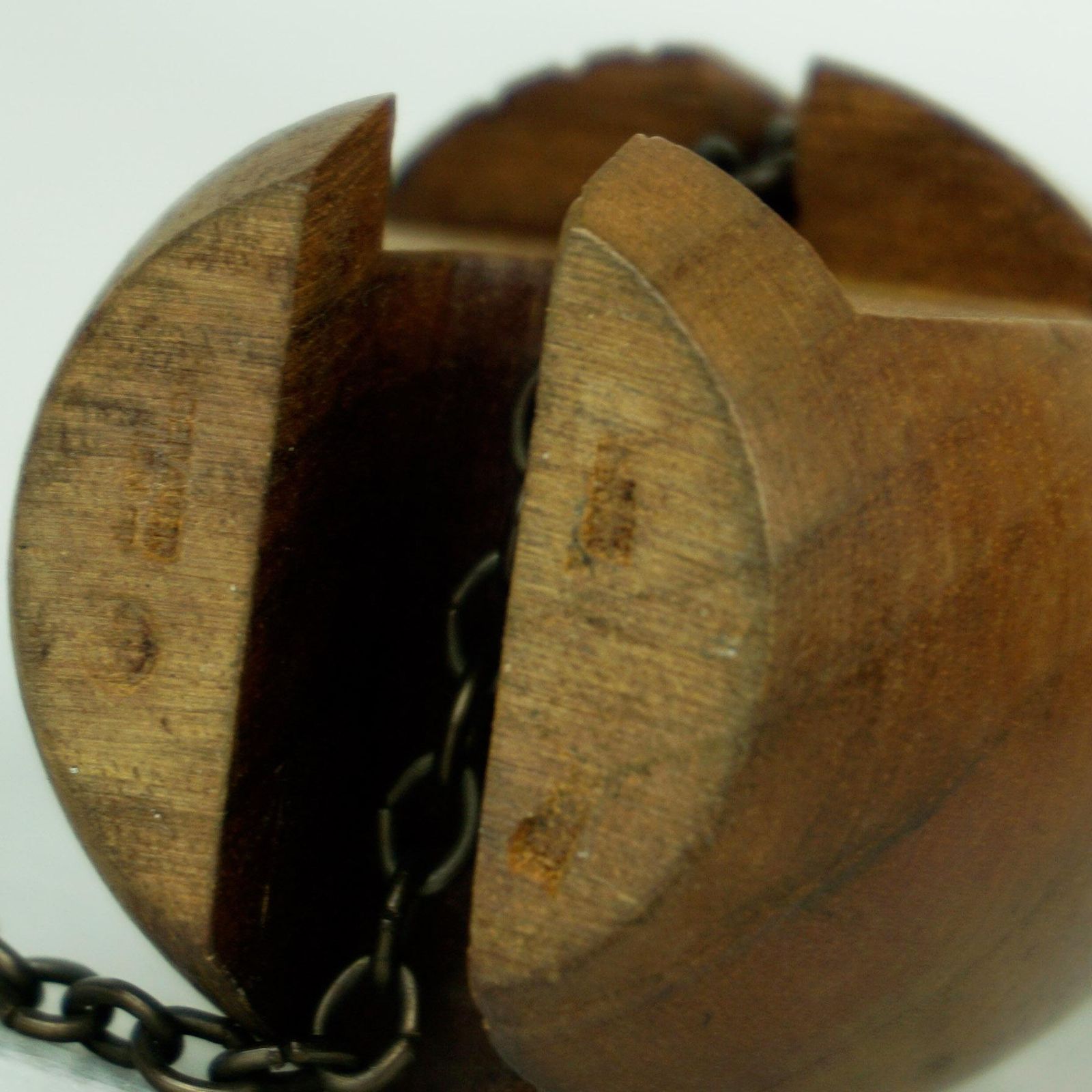 photo for sale Austrian Midcentury Walnut Bear On A Chain By Werkstätte Hagenauer
