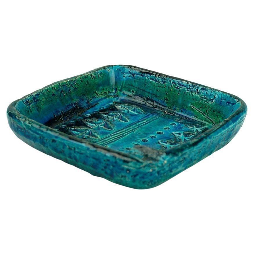 Italian Midcentury Rimini Blu Ceramic Ashtray By Aldo Londi For Bitossi