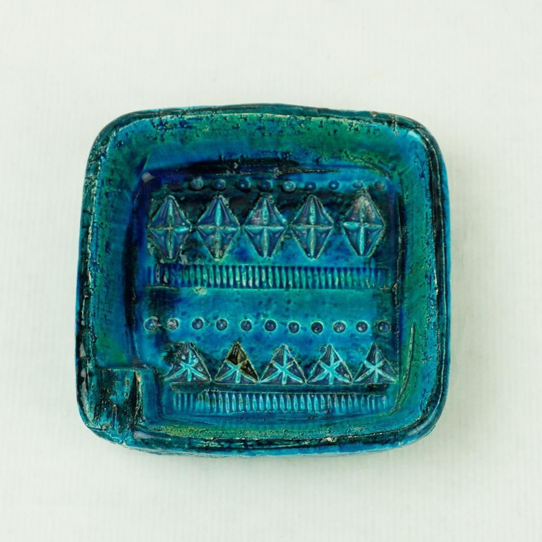 Italian Midcentury Rimini Blu Ceramic Ashtray By Aldo Londi For Bitossi photo furniture