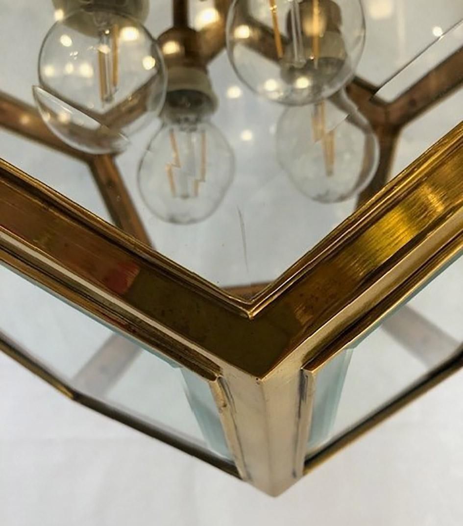 Austrian Art Nouveau Brass And Glass Dodekaeder Lamp By Adolf Loos photo buy