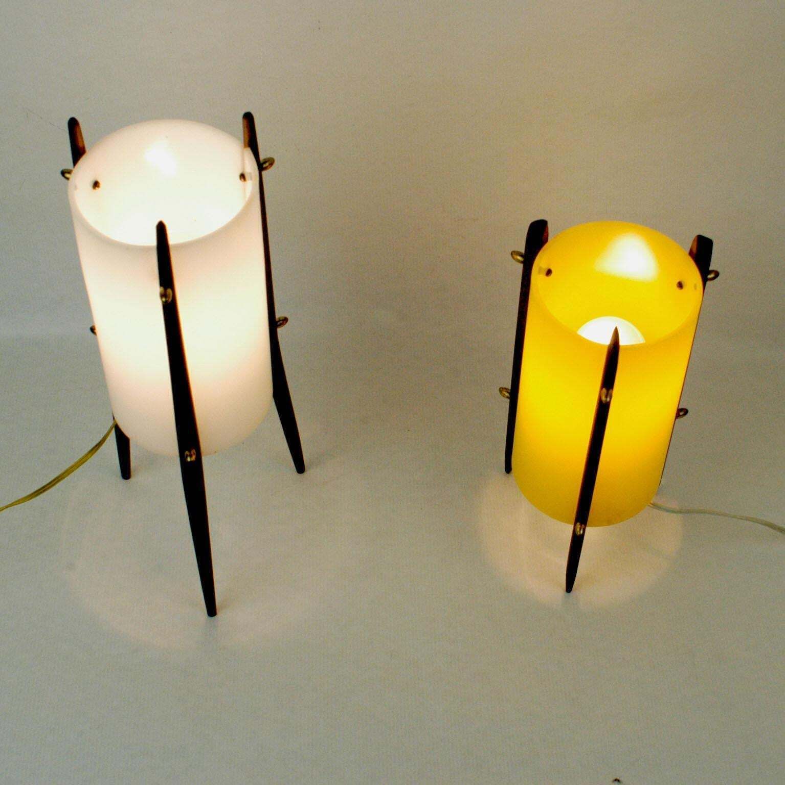 Italian Teak And White Perspec Table Lamp By Alfaplex Milano photo furniture