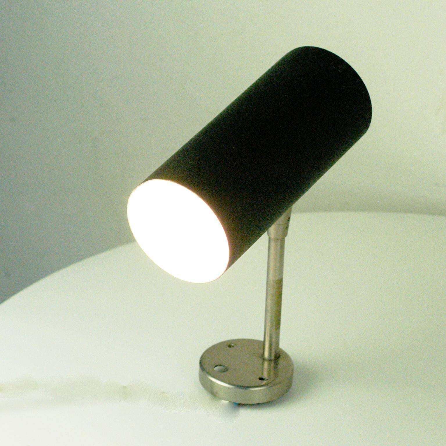 Black Austrian Midcentury Zylinder Sconce Or Wall Light By J. T. Kalmar Vienna photo Lighting