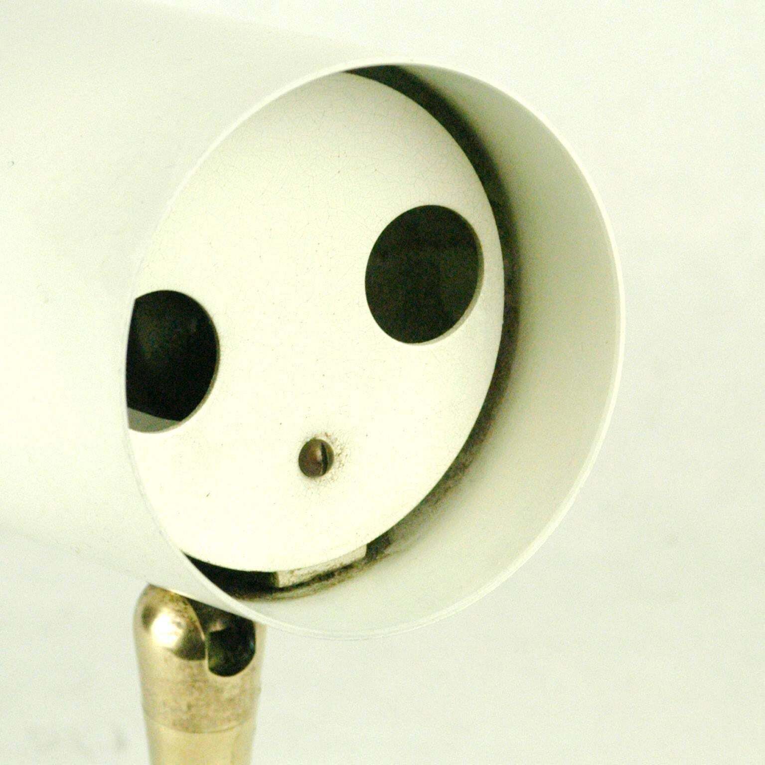Austrian Midcentury Brass Wall Lamp With White Laquered Shade By J. T. Kalmar photo vinterior