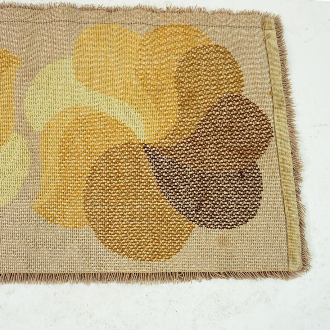 Vintage Brown And Yellow Flower Wool Rug By Desso, Netherlands, 1970s photo buy