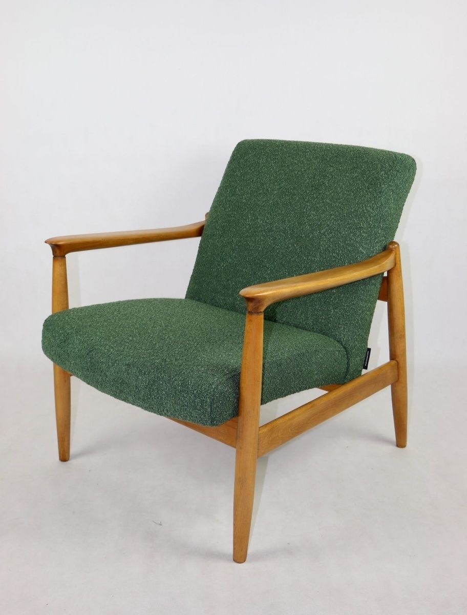 Gfm 64 Armchair, Designed By Edmund Homa From The 70s, Green Boucle photo buy