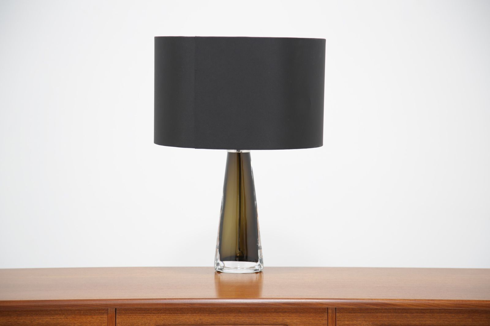 Vintage Swedish Olive Green Glass Table Lamp By Carl Fagerlund For Orrefors, 1960s. photo vintage