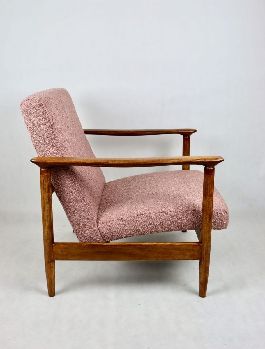 Gfm 142 Armchair, Designed By Edmund Homa From The 70s, Pink Boucle   2 Pcs Available photo vinterior