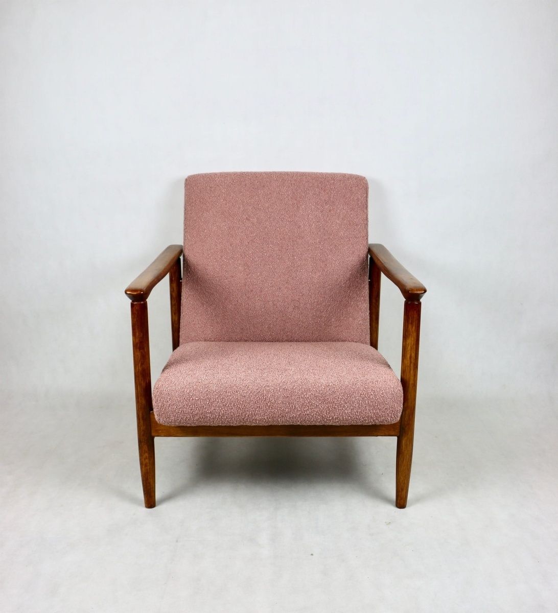 photo furniture Gfm 142 Armchair, Designed By Edmund Homa From The 70s, Pink Boucle   2 Pcs Available