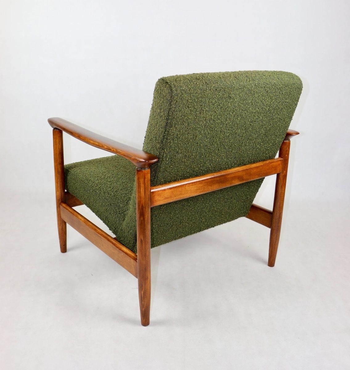 Gfm 142 Armchair, Designed By Edmund Homa From The 70s, Olive Green Boucle   2 Pieces Available photo 520.0