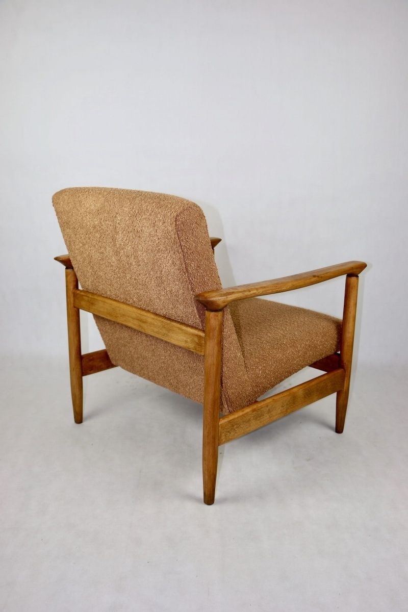 Gfm 142 Armchair, Designed By Edmund Homa From The 1970s, Coral   Gold Boucle photo Furniture