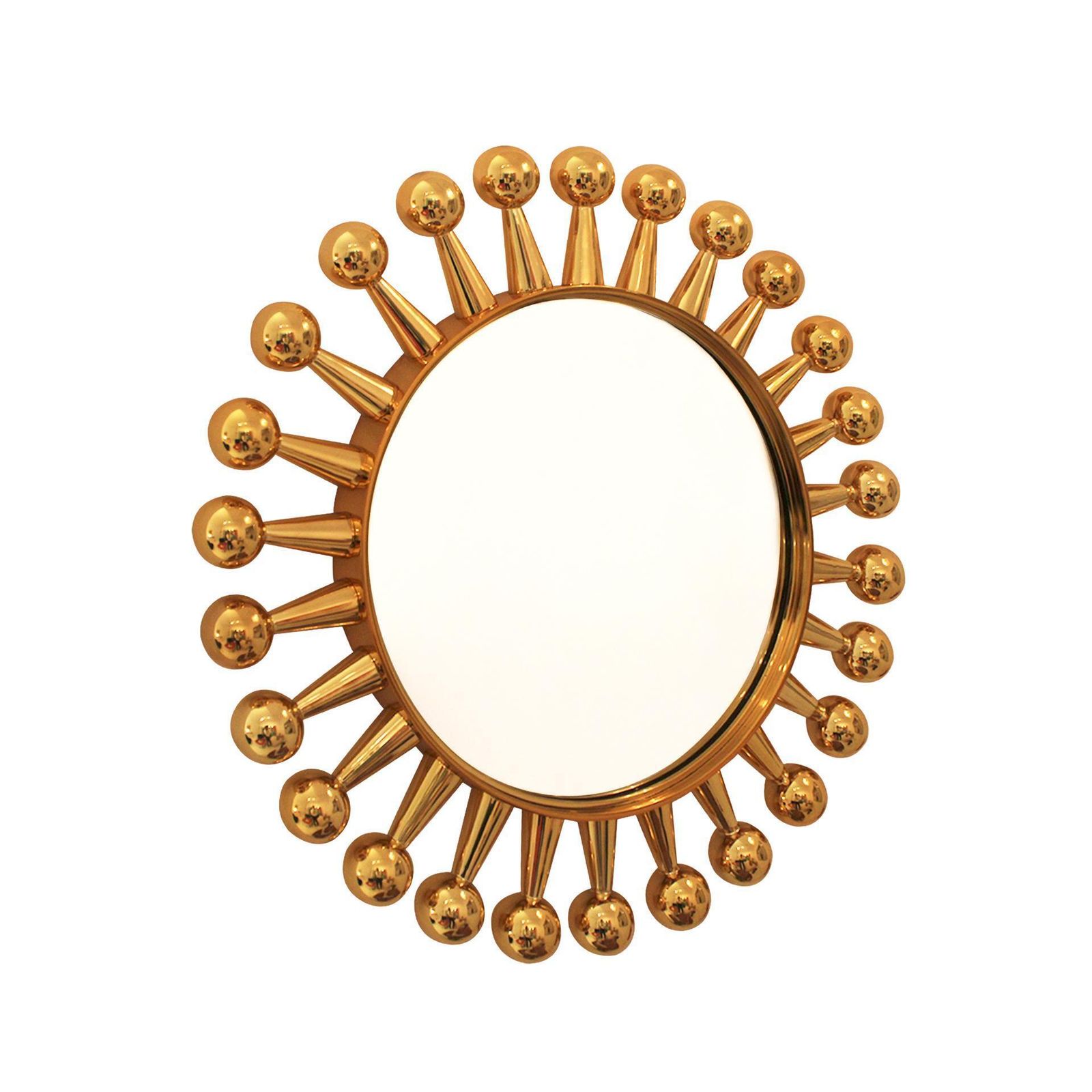 Contemporary Small Round Jack Mirror Made Of Brass By Jonathan Adler photo furniture