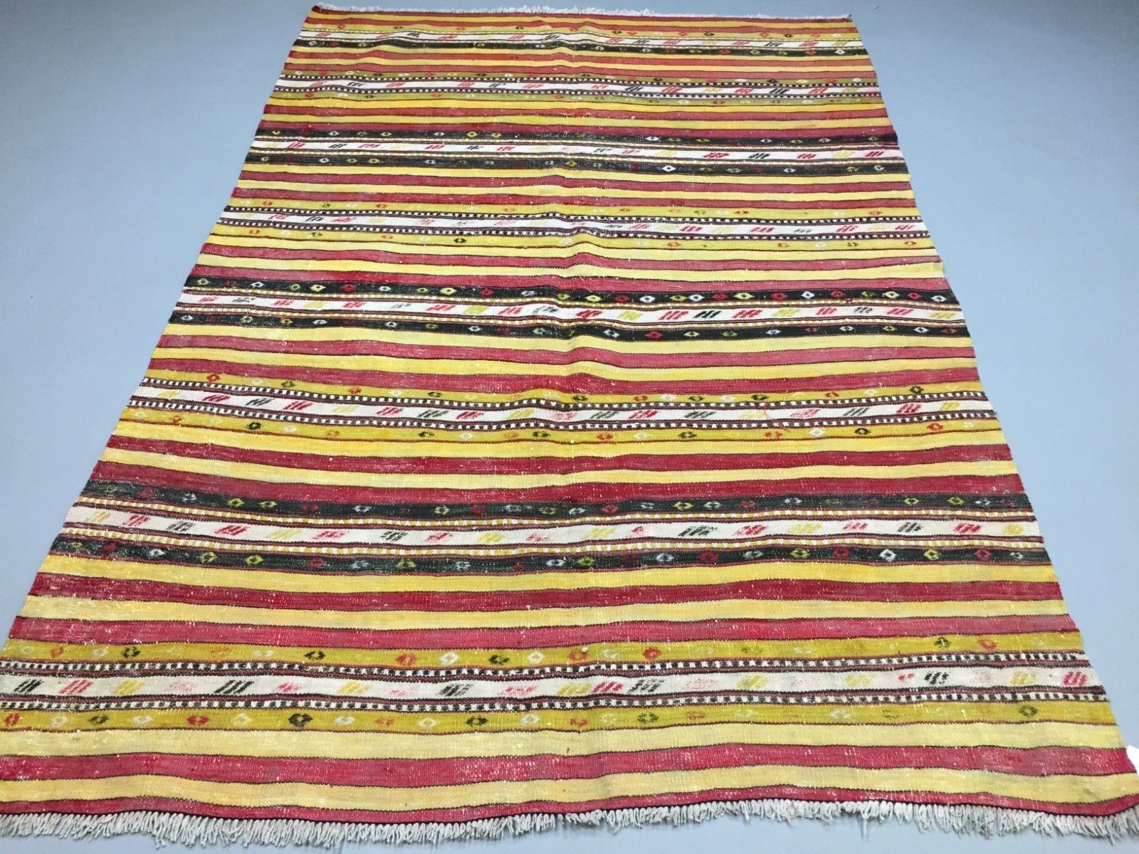 Antique Turkish Kilim Rug 213x150cm Shabby Vintage Old Wool Country Home Kelim photo 595.0