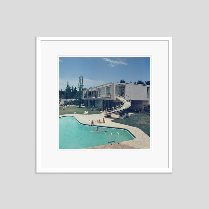 Slim Aarons 'South Africa Swimming Pool' Framed White photo furniture
