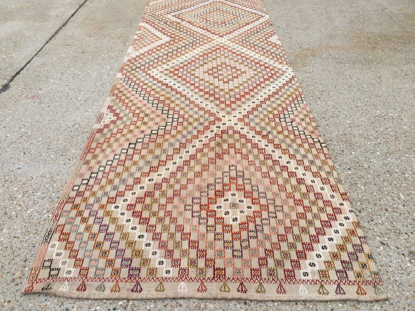 Vintage Turkish Kilim Kelim Rug 313x108cm Shabby Chic Wool, Country Home, Boho