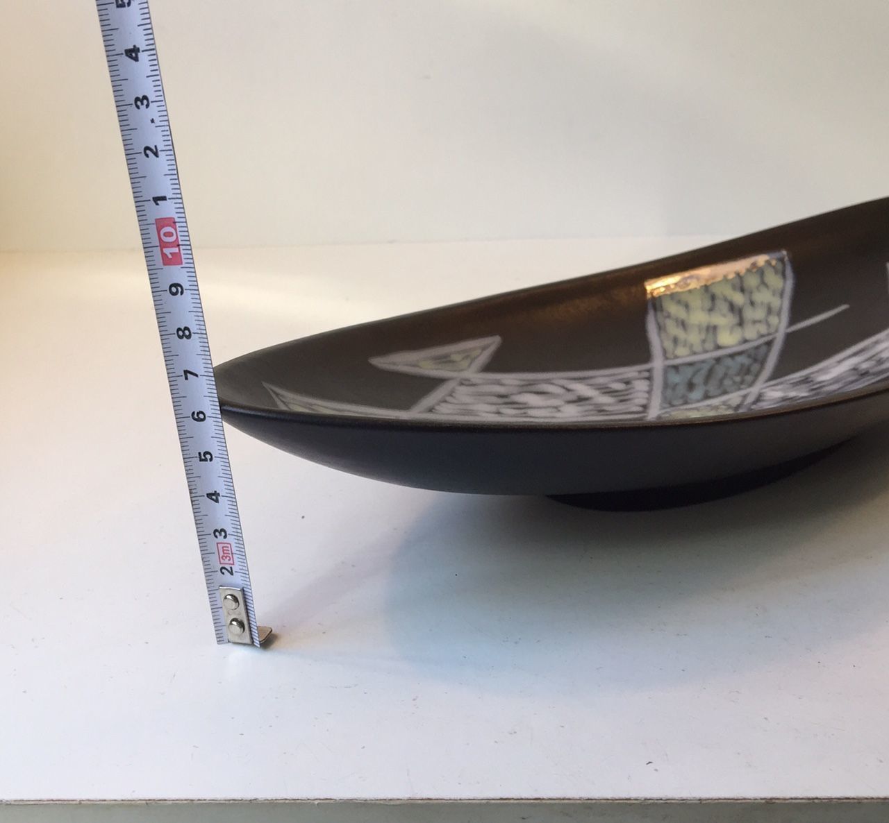 Banana Shaped Modernist Burgundia Pottery Dish By Svend Aage Holm Sorensen For Soholm, 1950s photo vinterior