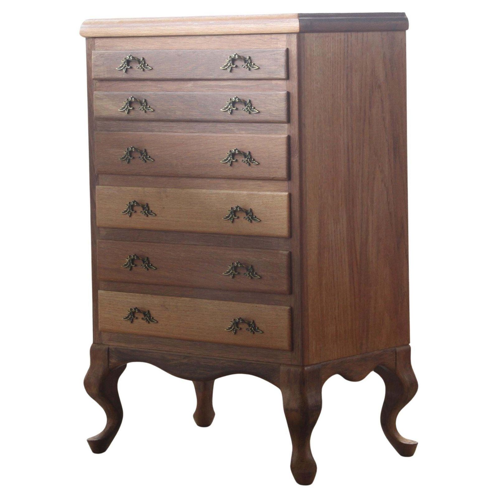 Danish 1960s Highboy 6 Drawer Dresser In Oak