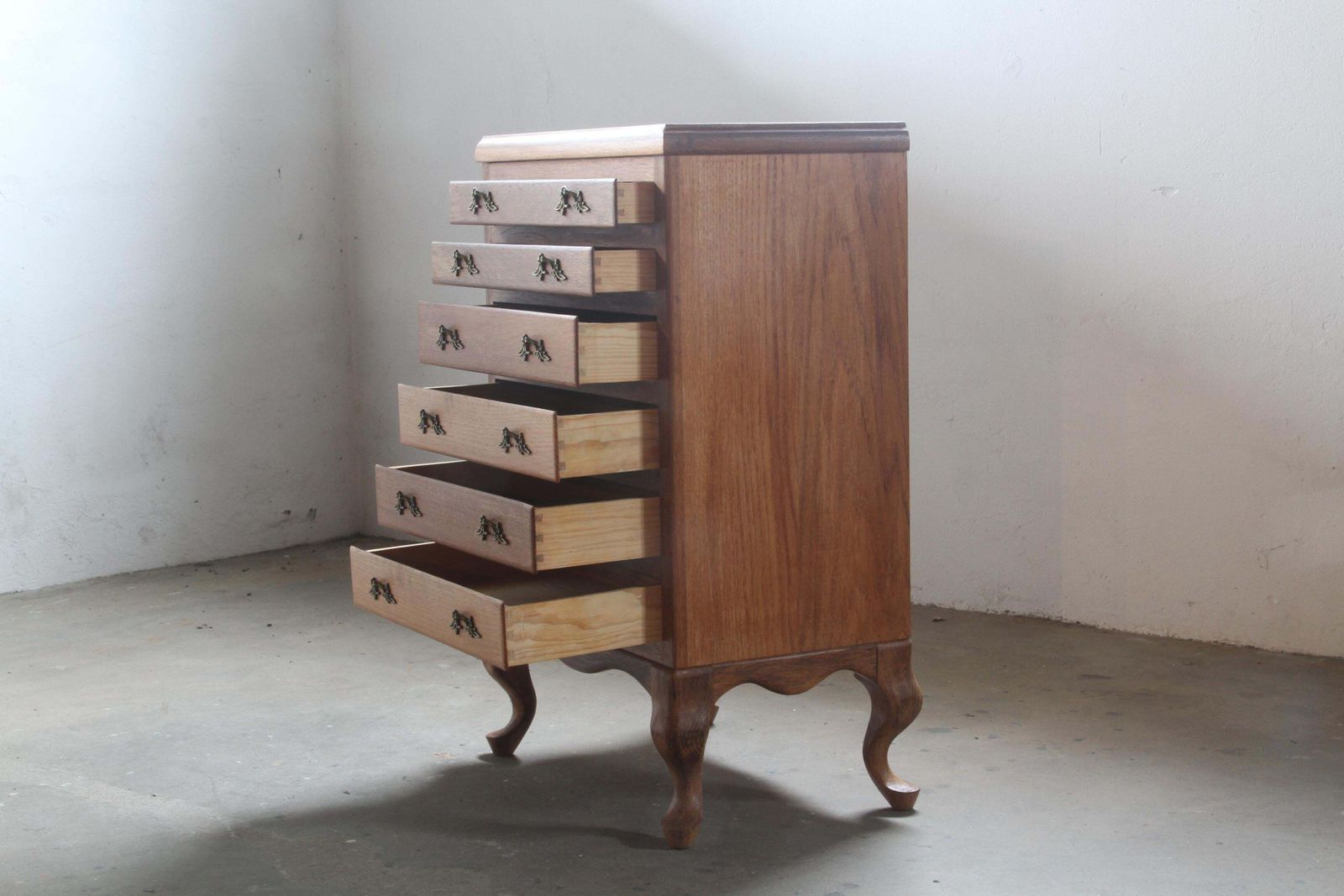 1811.0 Danish 1960s Highboy 6 Drawer Dresser In Oak photo