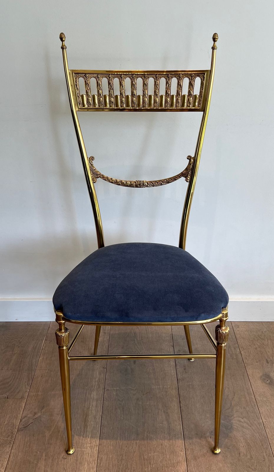 Pair Of Neoclassical Brass Chairs From Maison Jansen photo Furniture