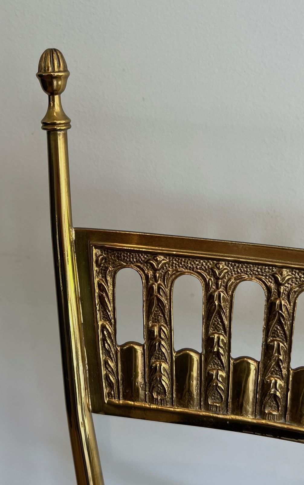 Pair Of Neoclassical Brass Chairs From Maison Jansen photo vinterior
