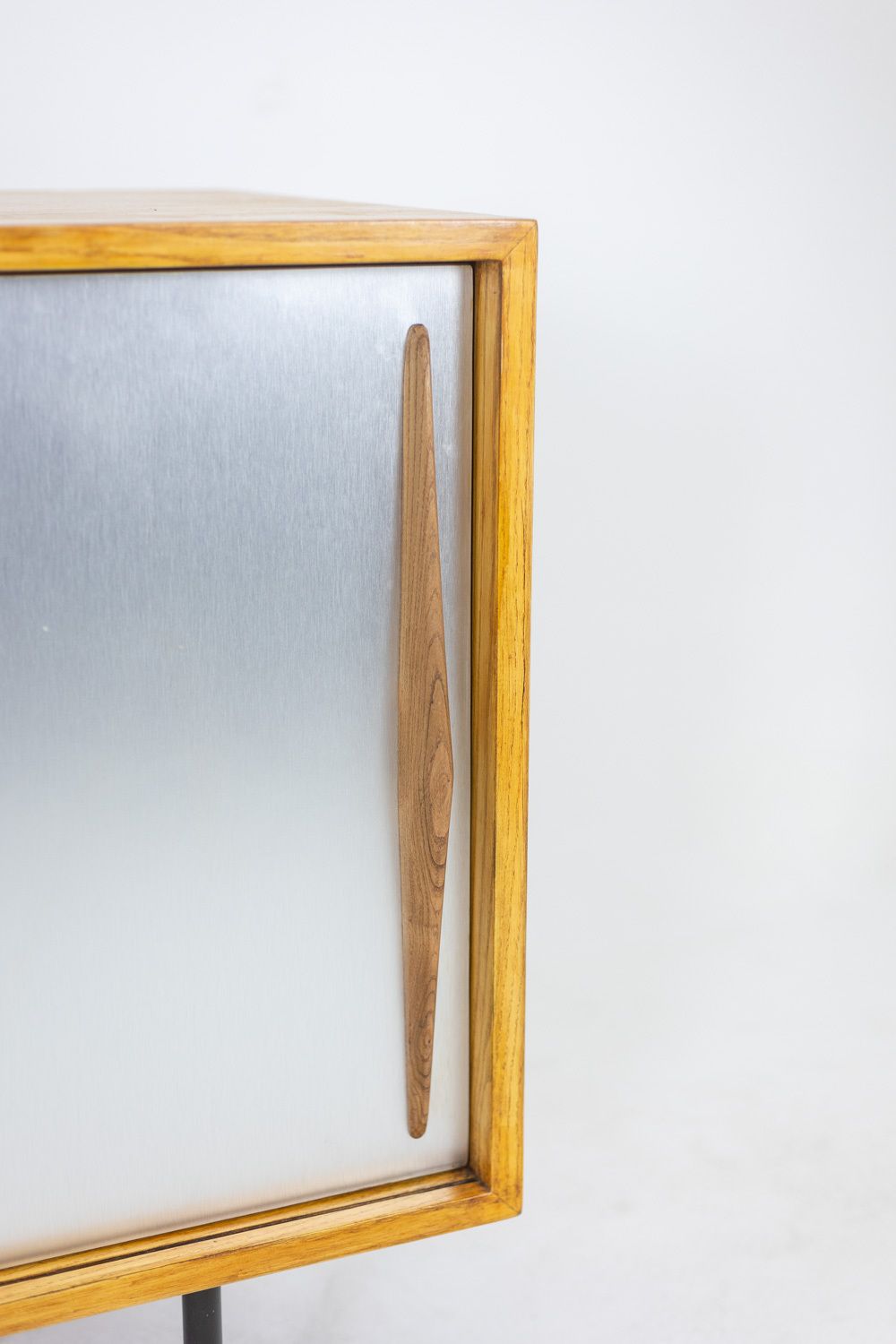 Low Ash Sideboard With Sliding Doors. 1960s. photo for sale