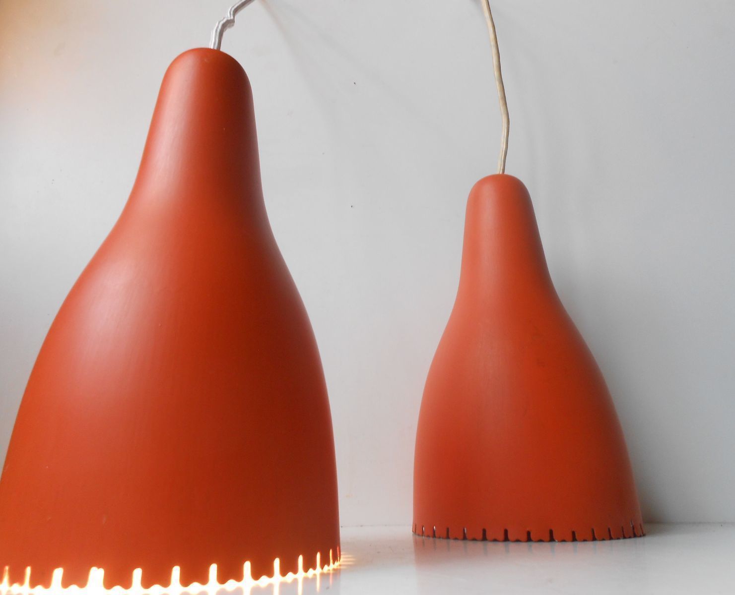 Mid Century Danish Pendant Lamps By Bent Karlby For Lyfa, 1950s, Set Of 2 photo furniture
